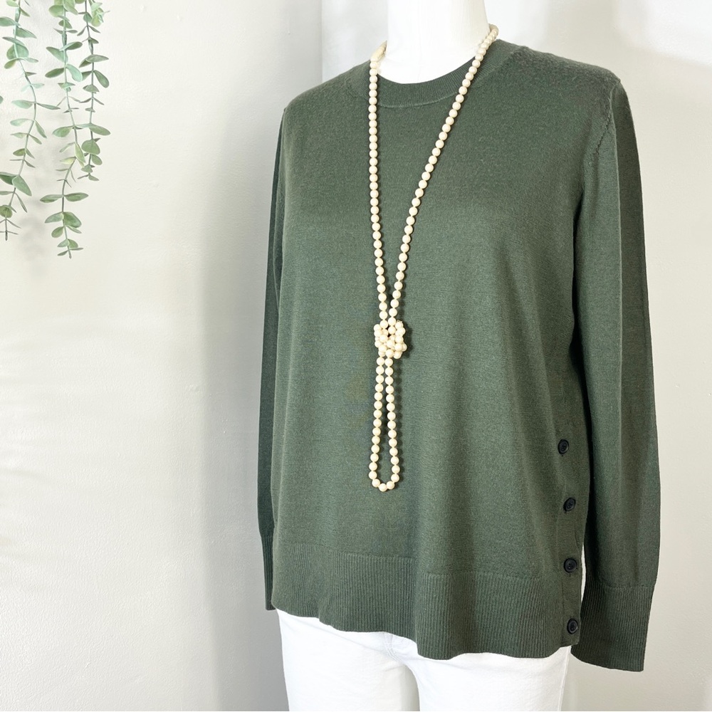 Banana Republic Merino Wool Olive Green Sweater Crew Neck